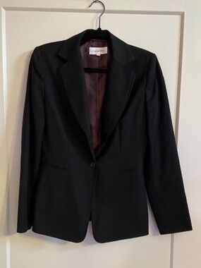 Calvin Klein blazer double lapels black size 4 vintage ladies' suit jacket